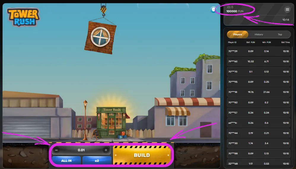 Spiele die Demo
